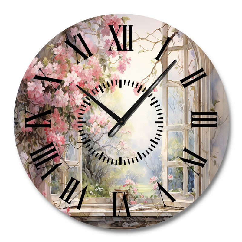 Horloge murale rose, Grand