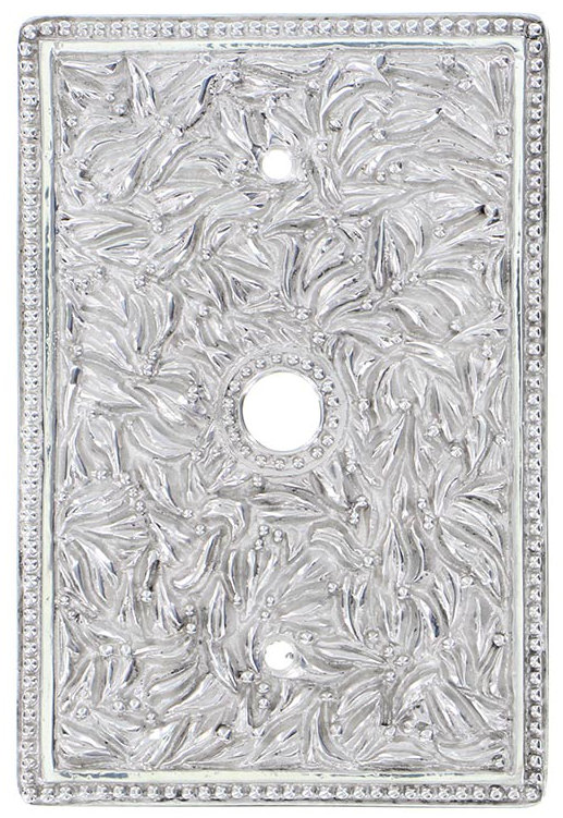 San Michele 1-Gang Coax Wall Plate, Polished Silver