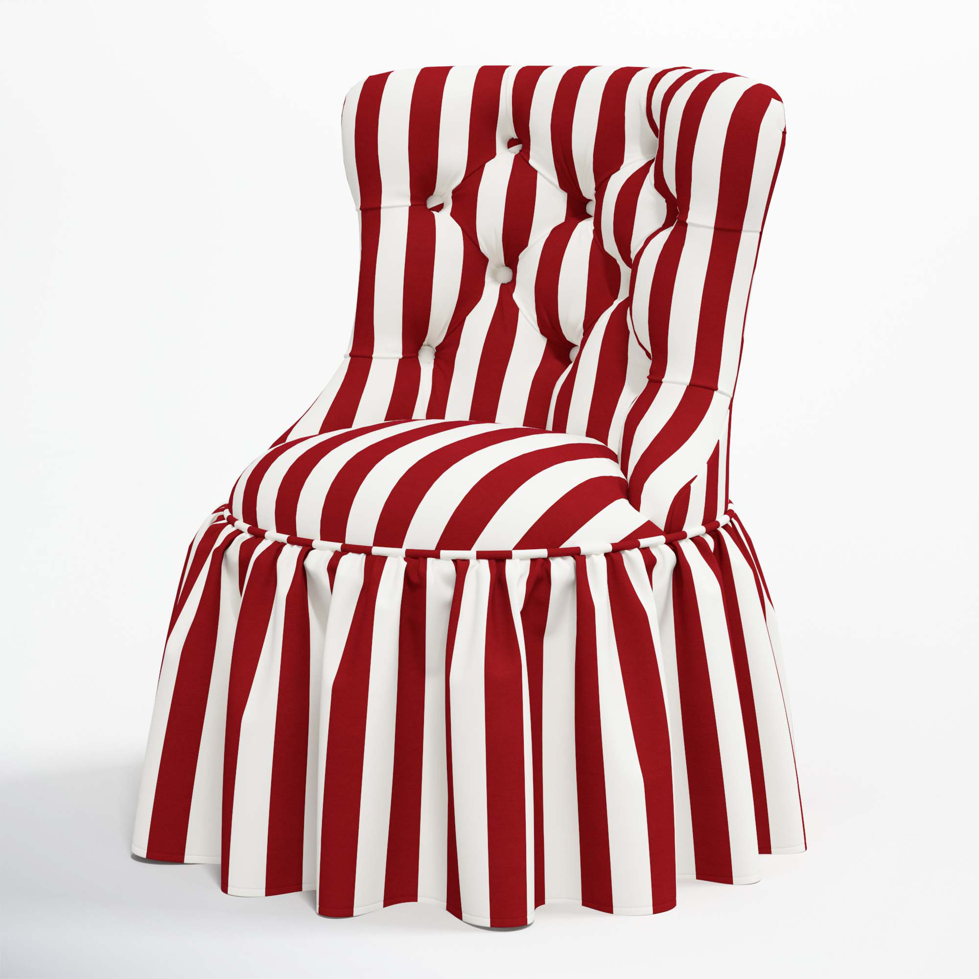 Minnie Upholstered Side Chair, Canopy Stripe Red