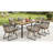Spacious Steel Patio Table With Umbrella Hole For Garden, Deck And Poolside