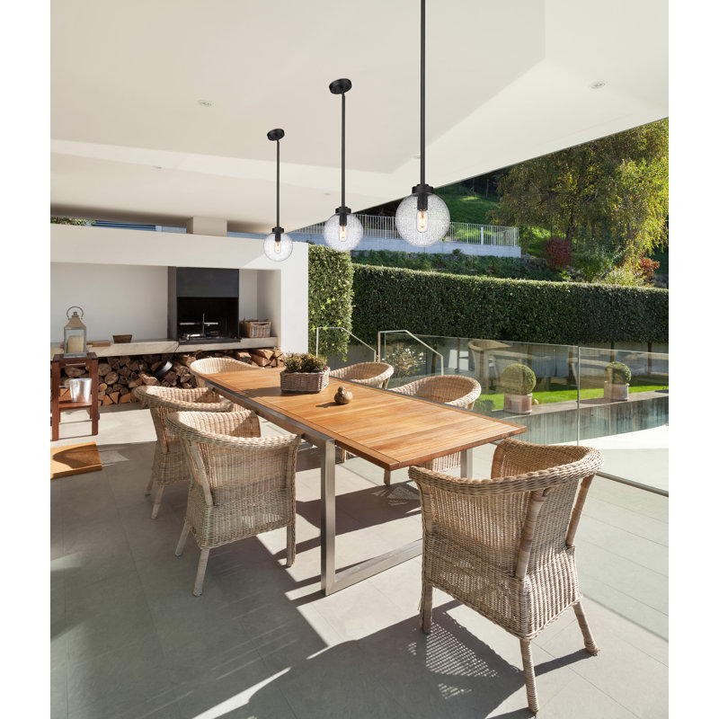 Ayres Outdoor Pendant, 9" H x 8" W x 8" D, Seeded
