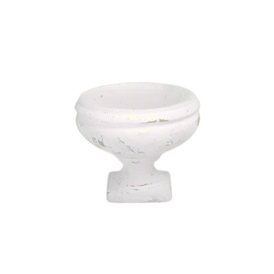 Cement Low Urn Small Washed Finish White