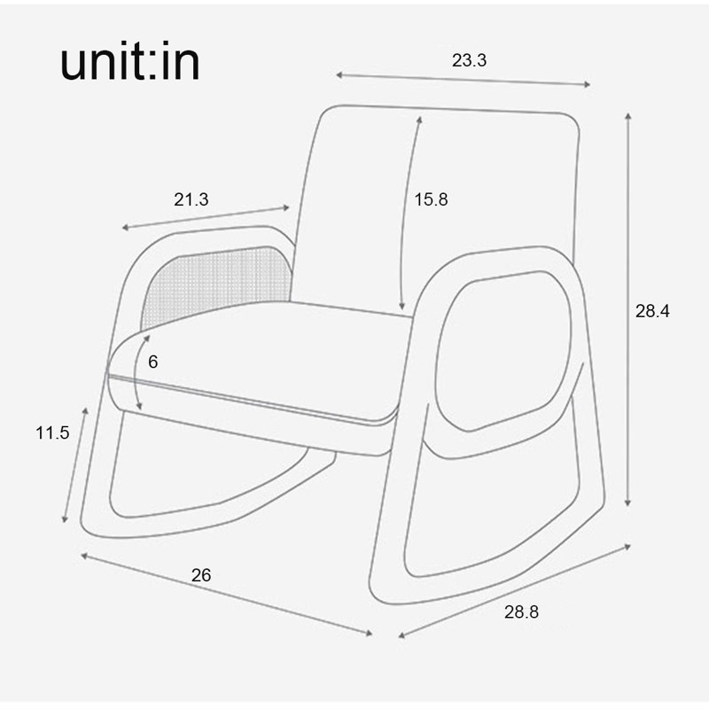 Chaise berçante en rotin nordique