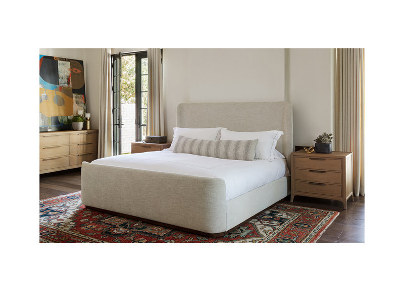 Marcus Upholstered Wingback Bed, Queen