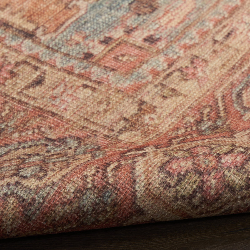 Tapis vintage lavable à la machine Heriberto, Tapis de couloir 2 pi x 6 pi