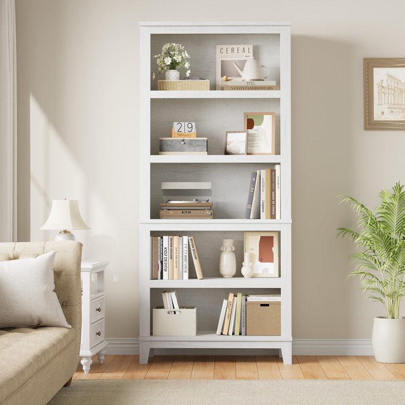 Wooden Bookcase 5 Tier Storage Bookshelf
