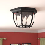 Bent Glass 3 - Bulb Outdoor Flush Mount