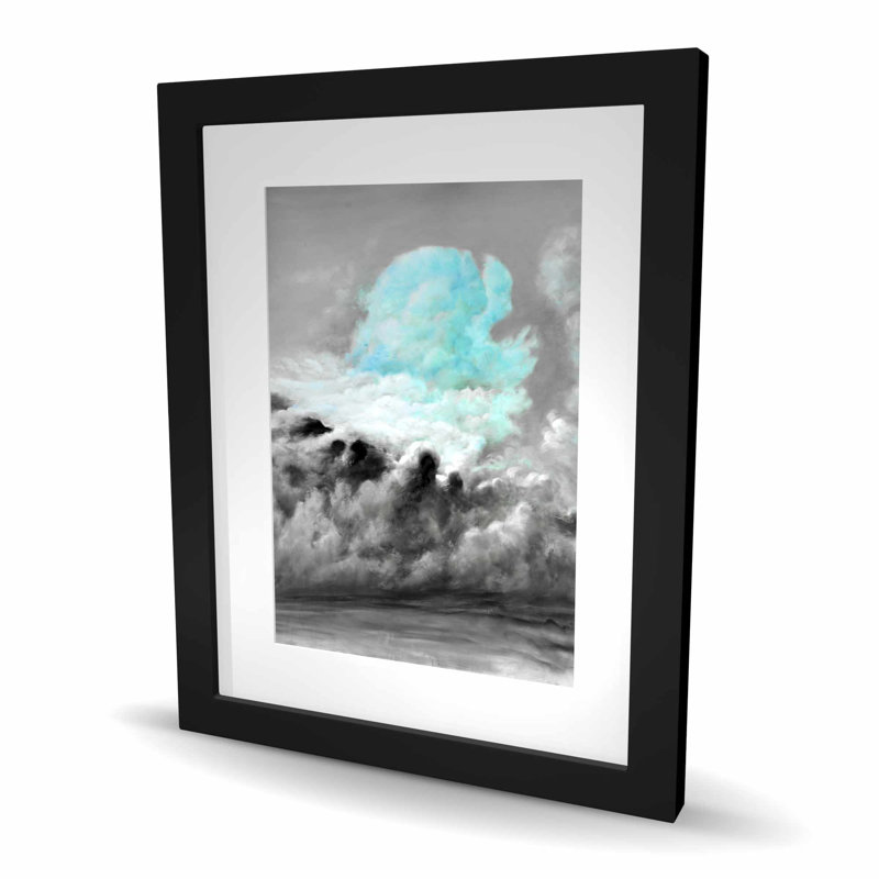 Blue Clouds - Blue Shapes, reproduction matte encadrée pour la décoration intérieure
