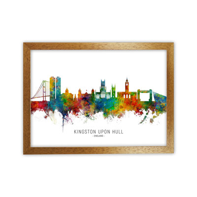 Kingston Upon Hull England Skyline by Michael Tompsett - Print