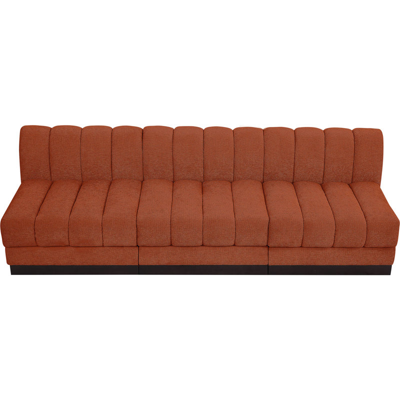 Quinn 96" Upholstered Sofa, Cognac Chenille Fabric