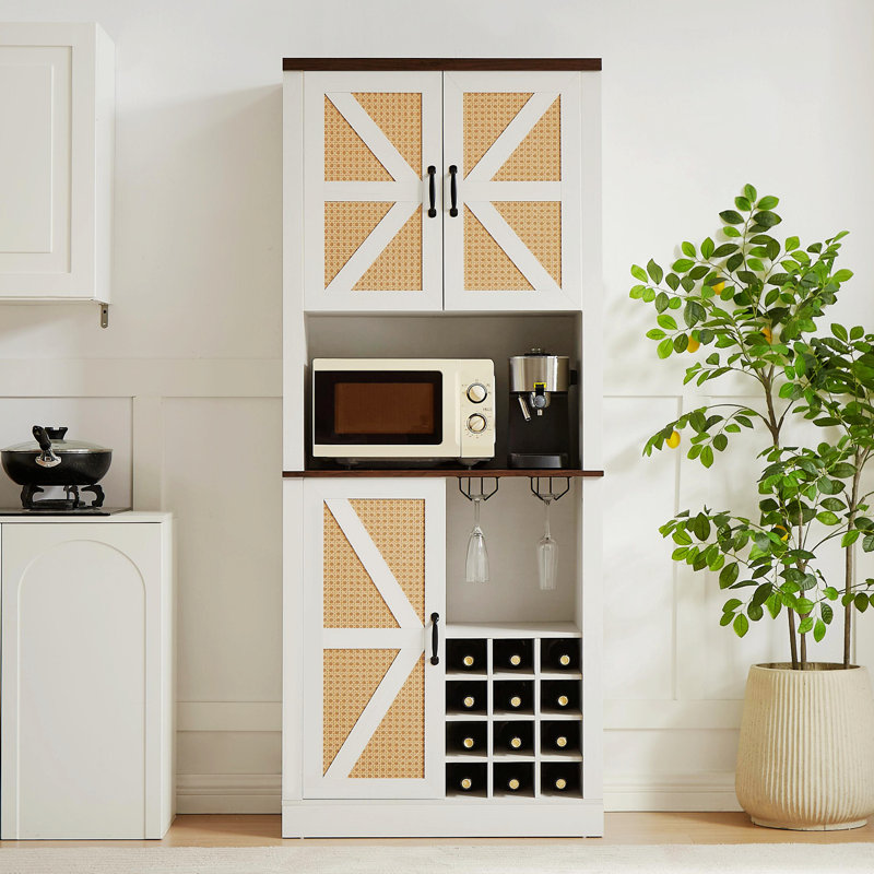 Armoire d'appoint Jahshawn, Blanc/noyer