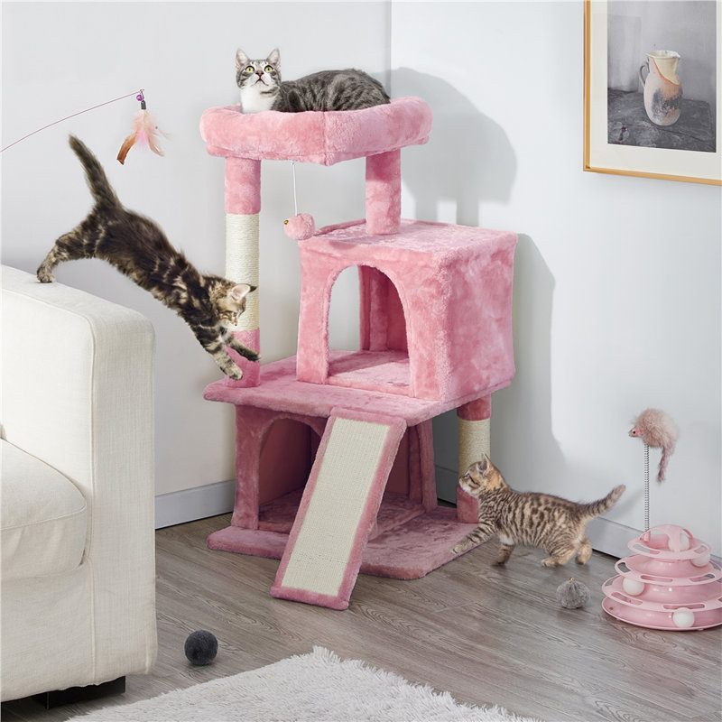 91cm H Multilevel Cat Tower, Pink