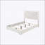 Grand lit 1pc avec finition blanche ultrabrillante et tête de lit à DEL pour une élégance moderne dans les meubles de chambre à coucher