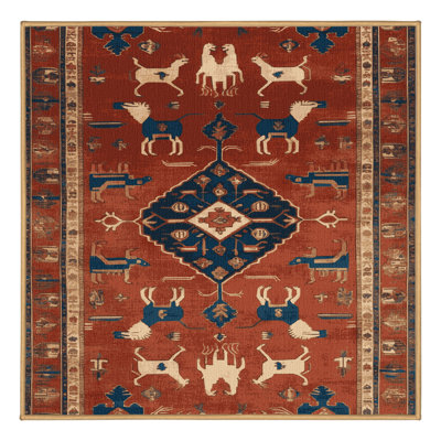 Machine Washable Persian Brown Area Rug