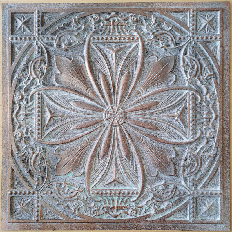 Pavillon de jardin Milan X 2 pi Tuile de plafond en PVC à poser ou à coller, Cuivre délavé