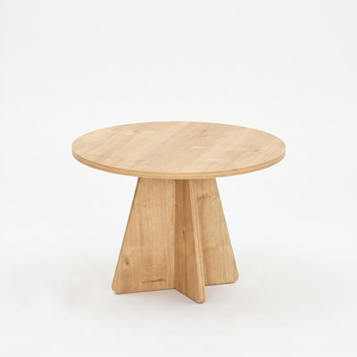 Caspian Sculptural Pedestal Sapphire Oak Coffee Table