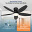 Ventilateur de plafond encastré 36/42/48 po à profil bas avec éclairage et télécommande-647977975-647977737