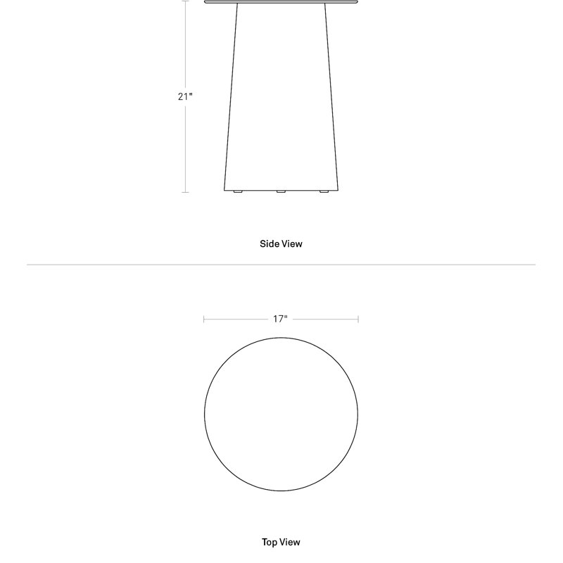 Circula End Table, Dark Olive, 21" H x 17" W x 17" D