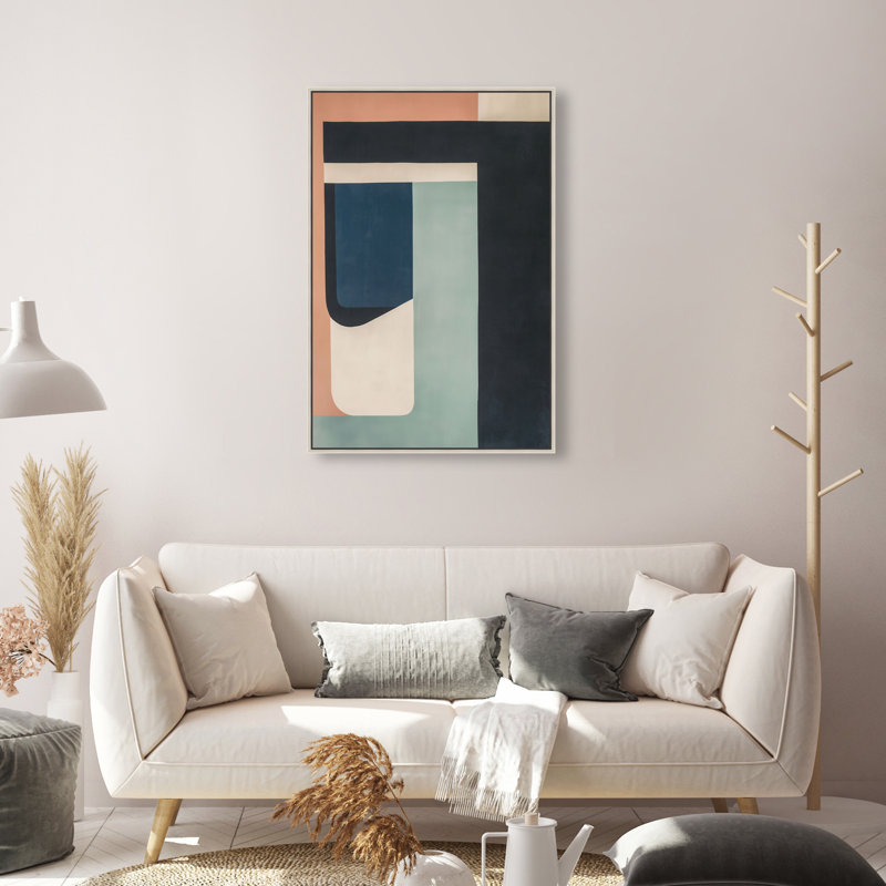 Eternal Shores Canvas Abstract Print by Oliver Gal, Black Frame, 10 x 15, 31"H x 21"W, Silver Frame