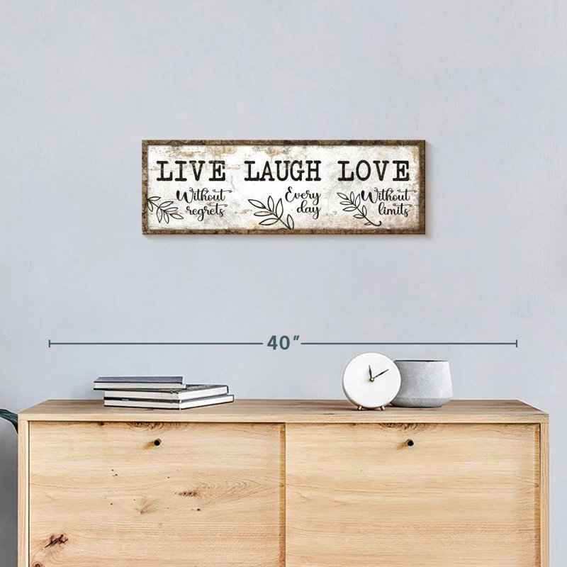 «Live Laugh Love», impression sur toile, H 8 po x l 24 po x P 1 po