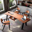 Bureau d'écriture en bois manufacturé orange avec 1 tiroir-1535307215