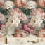 Blush pivoine pelez et collez papier peint floral mural rétro romantique décoration murale