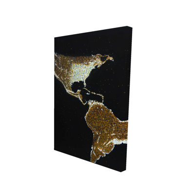 Toile «American Continent at Night» | Décoration industrielle de terre