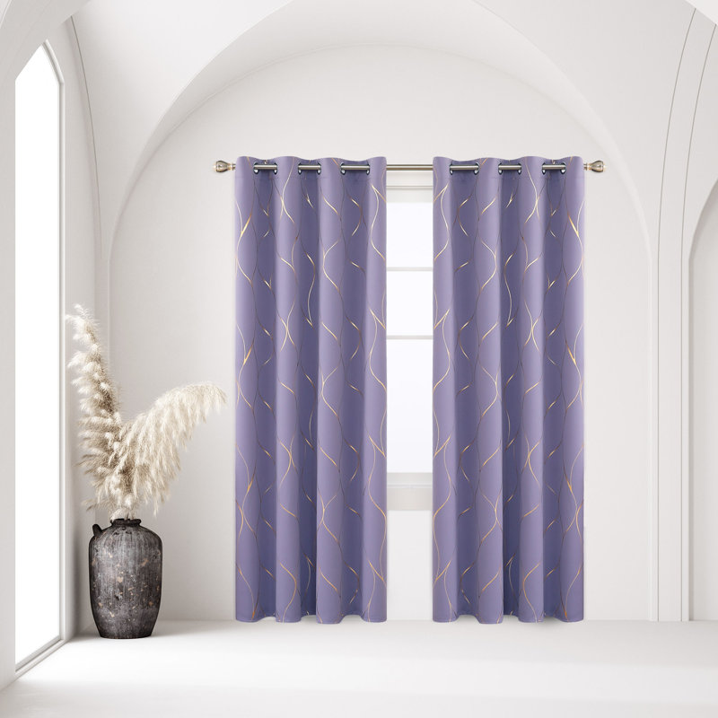 Boulus Room Darkening Curtain Panel Pair, Light Purple, 42" W x 54" L