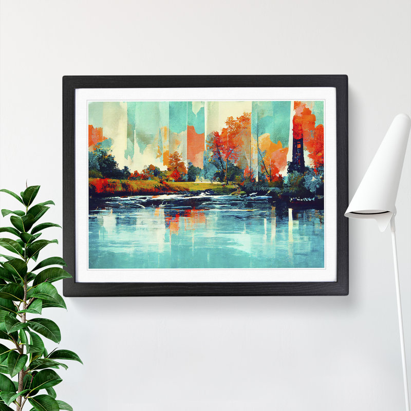 Abstract River - Framed Print, Black Framed, 46cm H x 64cm W x 2cm D