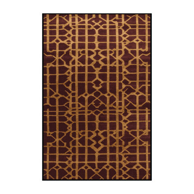 Machine Washable Trellis Black Area Rug