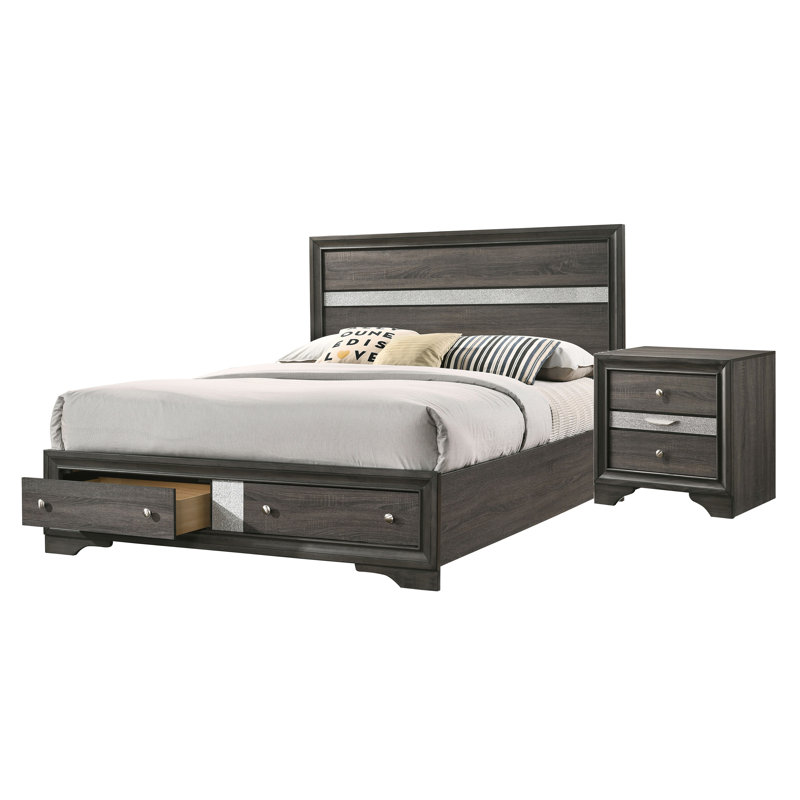 Ensemble de chambre à coucher 2 pièces Sana, Très grand, Gris