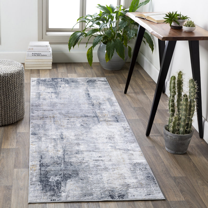 Anwen Viscose Abstract Indoor Rug, Runner 2'7" x 7'7"