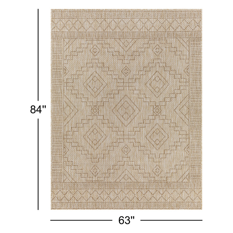 Tapis oriental kaki Bronwyn, Rectangle 5 pi 3 po x 7 pi