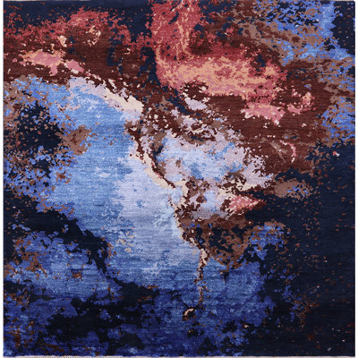 Tapis abstrait brun / bleu marine