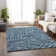 Premium Machine Washable Harsukhman AMF111 Blue Rug