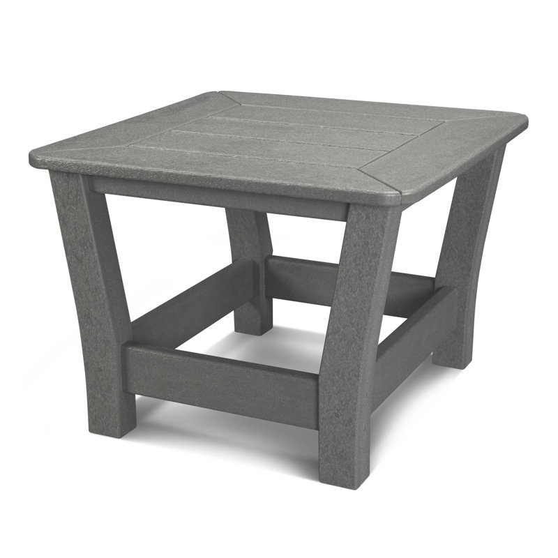 POLYWOOD Harbour Slat End Table, Slate Gray