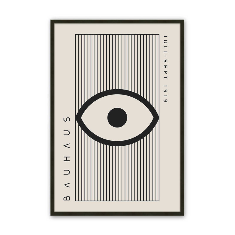 Imprimé géométrique Bauhaus, H 15 po x l 12 po, Noir satiné