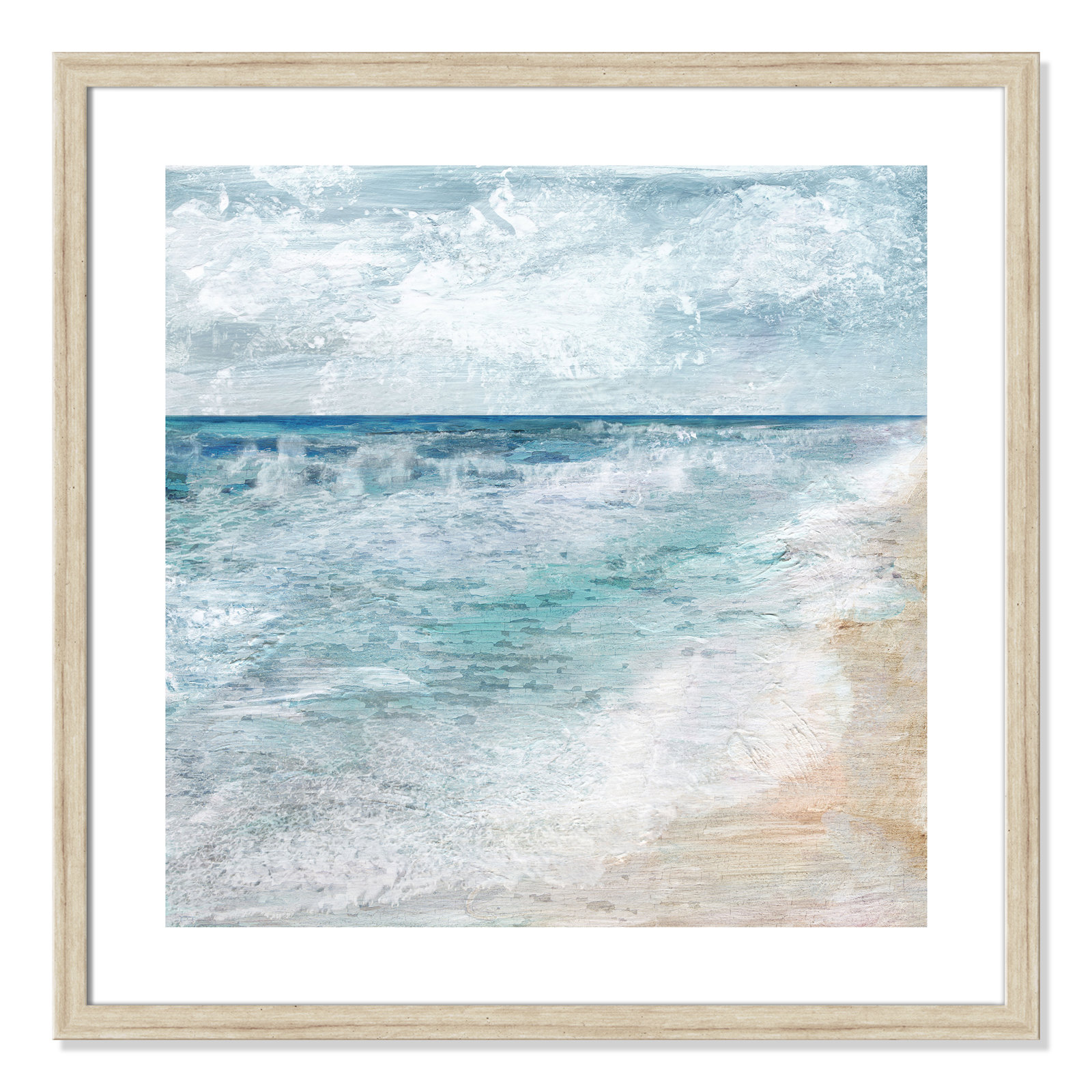 Basel "Shore Walk" Print, Beige, 28" H x 28" W x 1.25" D