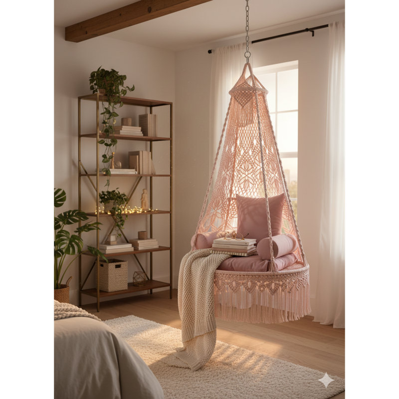 Balancelle Lush Lux avec dossier et coussin pour l'intérieur et l'extérieur