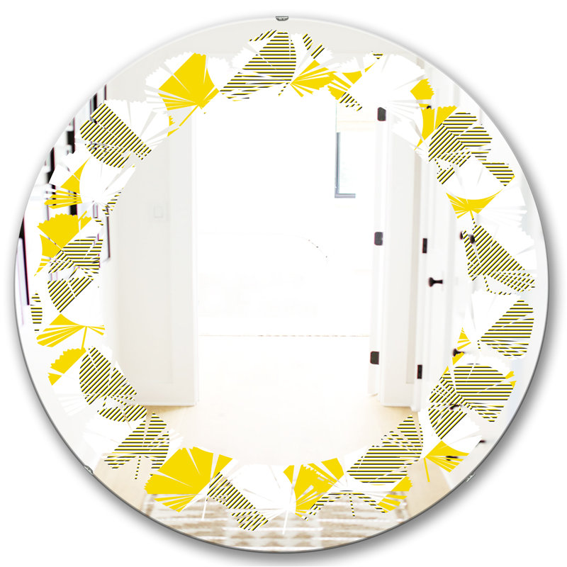 Miroir mural abstrait géométrique ii feuilles, H 23,6 po x l 23,6 po