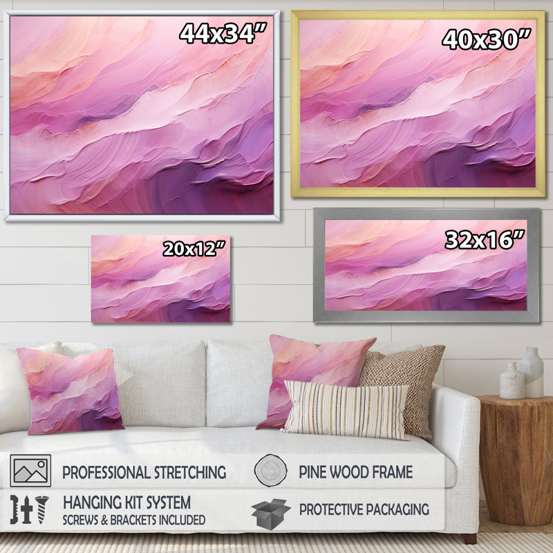 Impression sur toile Tuba Terrain Mountainous Mauve III - encre liquide, Cadre flottant doré, 30" H x 40" W