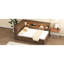 Lit de jour de couleur bois antique avec rangement de tiroir, DEL et lit gigogne Pleine grandeur - couleur, conception spacieuse-1425810077
