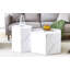 Ensemble de table basse moderne et minimaliste en marbre blanc à motif hexagonal en MDF (ensemble de deux pièces). Motifs de texture complexe, table basse de style et de texture pour redéfinir votre décoration intérieure.