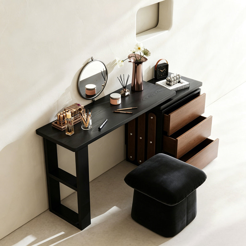 Meuble-lavabo intégré Mid-Century, 29.53" H x47.24" W x 15.75" D