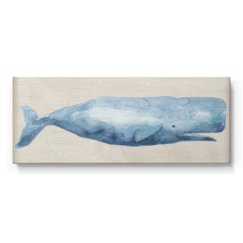 Baleine rustique I - Toile tendue avec châssis - Prêt à accrocher, H 20 po x l 50 po