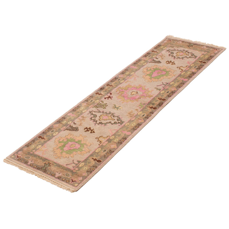 Tapis moderne gris clair Oushak 2 pi 4 po x 7 pi 9 po