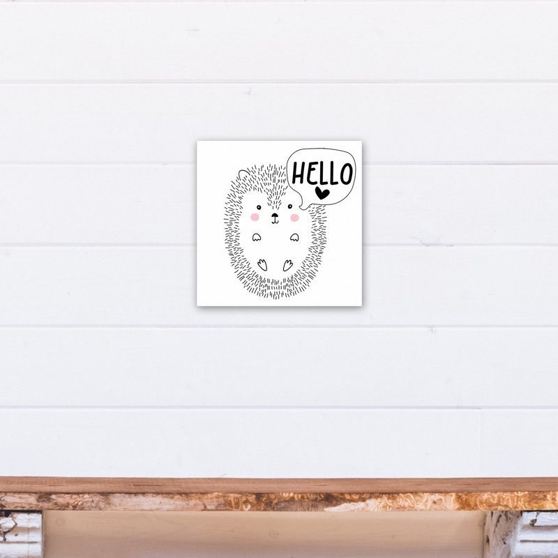 « hello hedgehog », art encadré Anley, Toile tendue, H 12 po x l 12 po x P 1,25 po