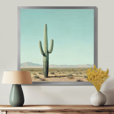 Marlynne rétro cactus et le ciel du désert - art mural de cactus pour le salon