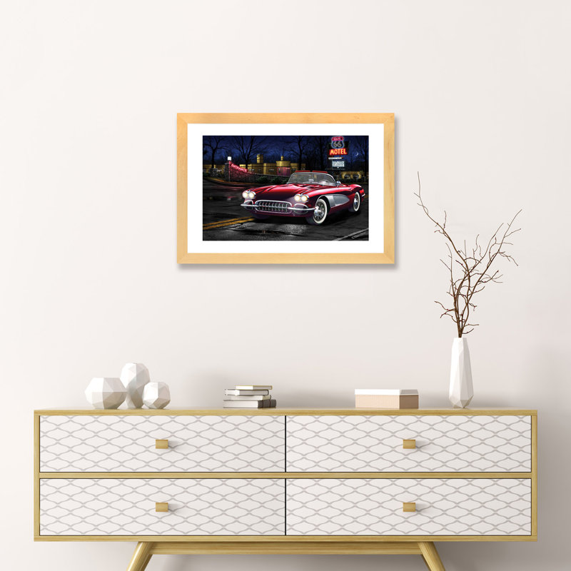 «Vette 66», reproduction d'art, Papier bois naturel, H 16 po x l 24 po x P 1 po