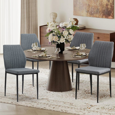 Modern Metal Frame Side Chair Upholstered Dining Chairs by Latitude Run